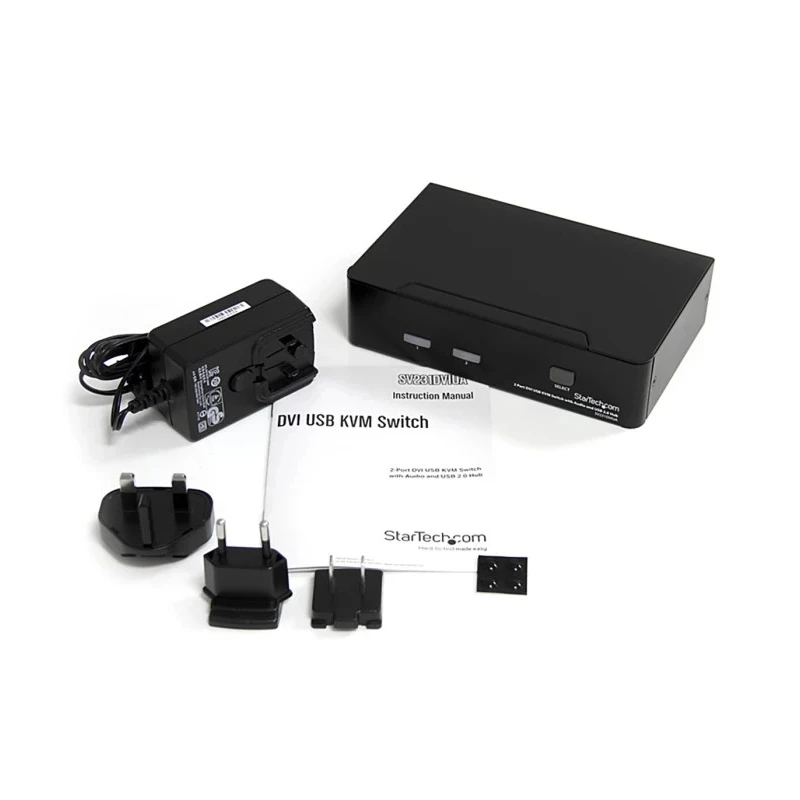 StarTech.com 2 Port 1 Displays USB DVI KVM Switch 3.5 mm Stereo Audio Support 1920 x 1200 Pixel Maximum Resolution SV231DVIUA