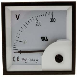 RS PRO Analogue Voltmeter AC 68 mm x 68 mm Cutout, ±1.5% Accuracy, 0 to 300 V Range 901-0526