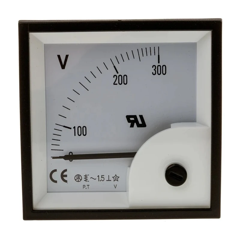 RS PRO Analogue Voltmeter AC 68 mm x 68 mm Cutout, ±1.5% Accuracy, 0 to 300 V Range 901-0526