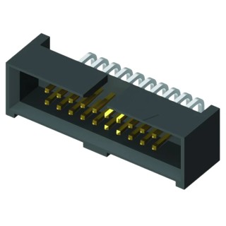 Samtec SHF Series Right Angle Through Hole PCB Header 34 Contacts 1.27 mm Pitch 2 Row Shrouded SHF-117-01-L-D-RA