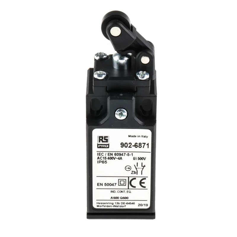 RS PRO Roller Lever Limit Switch 1 NO/1 NC, Fibreglass Reinforced Thermoplastic, IP65, 400V AC, 10A IP65