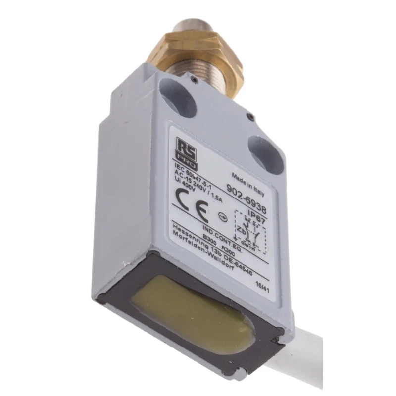 RS PRO Plunger Limit Switch 1 NO/1 NC IP67 Die Cast Zinc Housing 240V AC 5A IP67