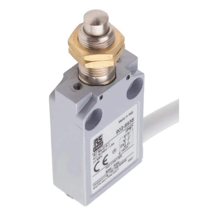 RS PRO Plunger Limit Switch 1 NO/1 NC IP67 Die Cast Zinc Housing 240V AC 5A IP67
