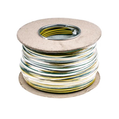 RS PRO Green, Yellow 2.5 mm² Hook Up Wire, 14 AWG, 45 x 0.25 mm Core Strands, 100 m Length, Polyvinyl Chloride 902-8414