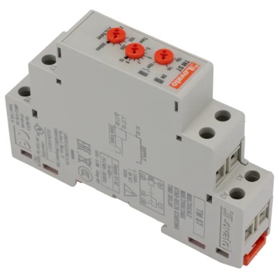 RS PRO TM Series DIN Rail Timer Relay, DPST, 2-Contact, 24 to 48 V dc 24V ac, 240 V ac, 0.1 s to 10 min, Valve Function TMST