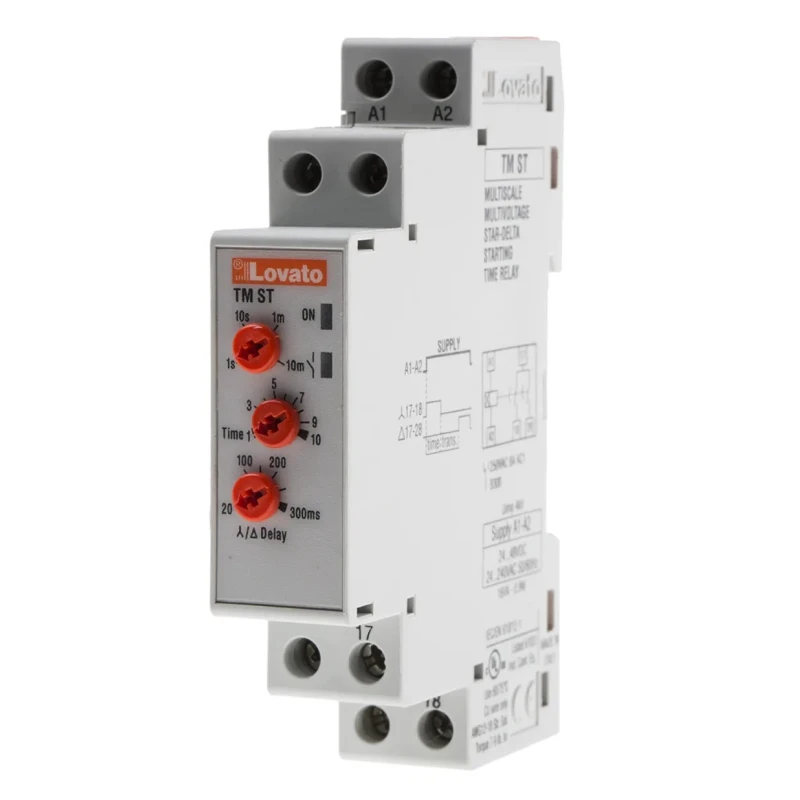 RS PRO TM Series DIN Rail Timer Relay, DPST, 2-Contact, 24 to 48 V dc 24V ac, 240 V ac, 0.1 s to 10 min, Valve Function TMST