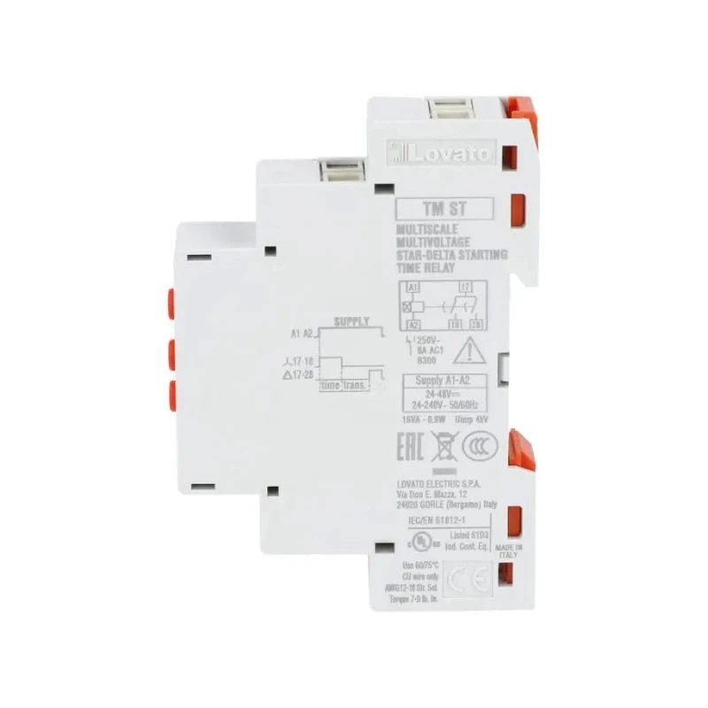 RS PRO TM Series DIN Rail Timer Relay, DPST, 2-Contact, 24 to 48 V dc 24V ac, 240 V ac, 0.1 s to 10 min, Valve Function TMST