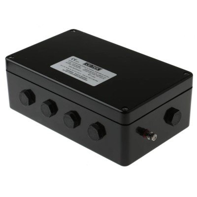 CE-TEK Black Glass Reinforced Polyester Junction Box IP66 26 Terminals ATEX Certified 260x160x90 mm CEP261690PA