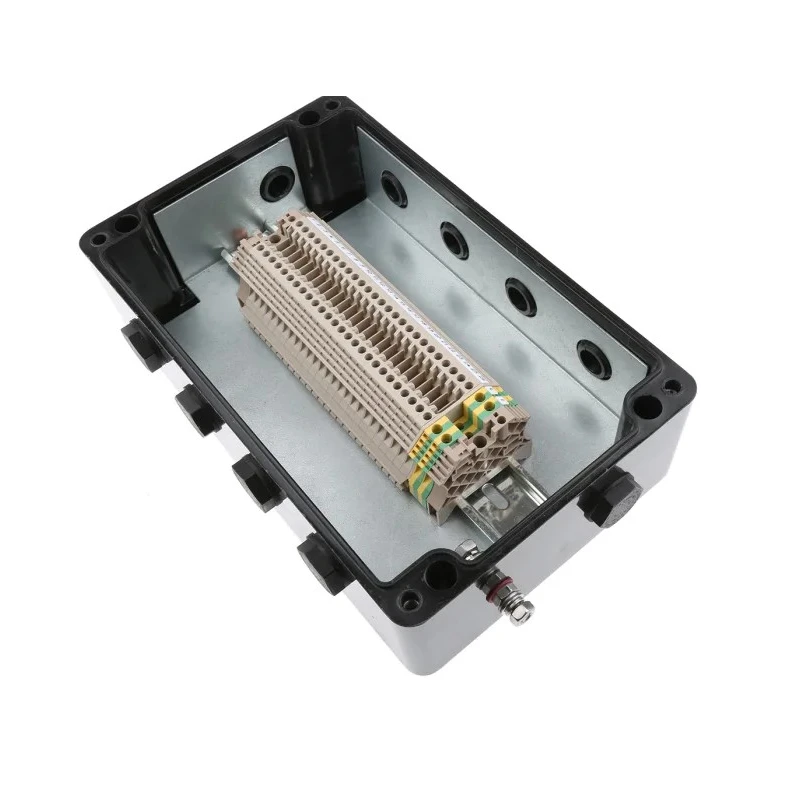 CE-TEK Black Glass Reinforced Polyester Junction Box IP66 26 Terminals ATEX Certified 260x160x90 mm CEP261690PA
