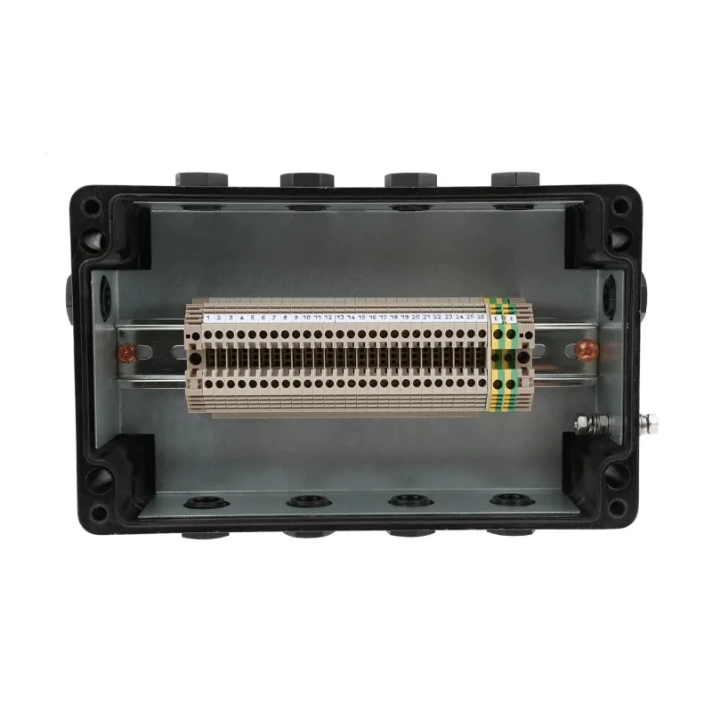 CE-TEK Black Glass Reinforced Polyester Junction Box IP66 26 Terminals ATEX Certified 260x160x90 mm CEP261690PA