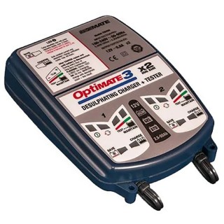 TecMate OptiMate 3x2 Fully Automatic 12V Lead Acid Battery Charger 800mA with UK Plug TM450BS