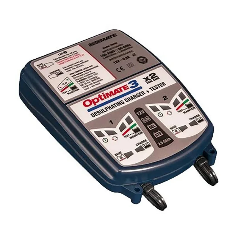 TecMate OptiMate 3x2 Fully Automatic 12V Lead Acid Battery Charger 800mA with UK Plug TM450BS