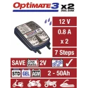 TecMate OptiMate 3x2 Fully Automatic 12V Lead Acid Battery Charger 800mA with UK Plug TM450BS