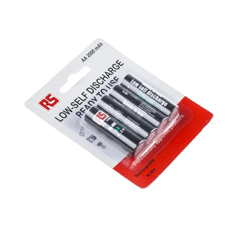 RS PRO Rechargeable AA Nickel Metal Hydride Battery, 2 Ah Capacity, 1.2 V Nominal Voltage - Pack of 4 905-3788