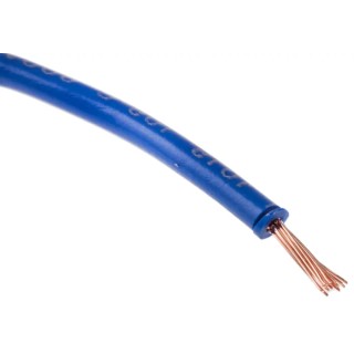 RS PRO Dark Blue 1.5 mm² 16 AWG Hook Up Wire, Tri-Rated HR PVC Insulation, 100 m Length, 1 kV Rated, Annealed 906-2701