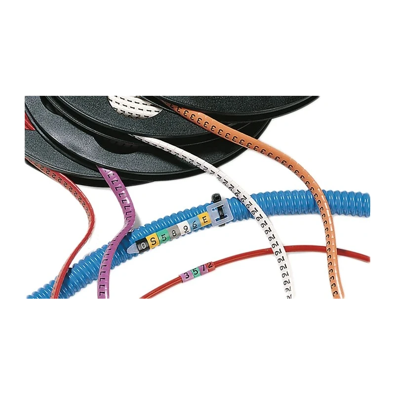 HellermannTyton Ovalgrip Slide-On Cable Marker, Black, Pre-printed "8", 3.6 mm Cable Grey, 1.7 mm Cable 901-10624 906-4814-GY