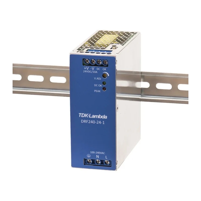 TDK-Lambda DRF Switched Mode DIN Rail Power Supply 264V AC Input 28V DC Output 10A 240W DRF-240-24-1/HL