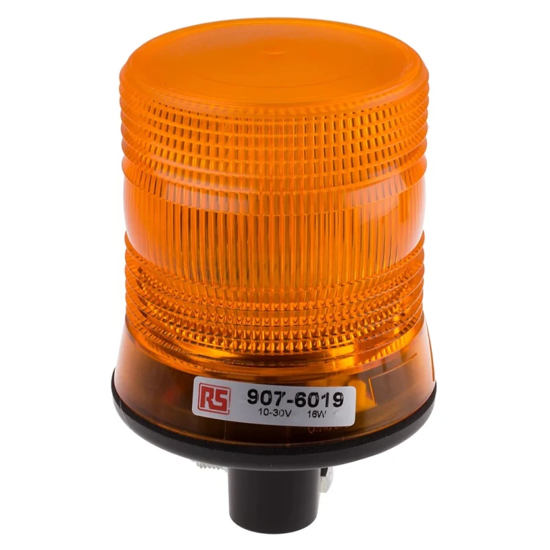 RS PRO Amber Beacon 3V DC Flashing Single Point DIN Rail Flexi DIN Magnetic LED Bulb IP56 907-6019