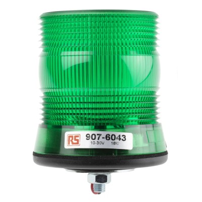 RS PRO Green Beacon 30V DC Flashing Magnetic Single Point DIN Rail Flexi DIN LED Bulb IP56 907-6043