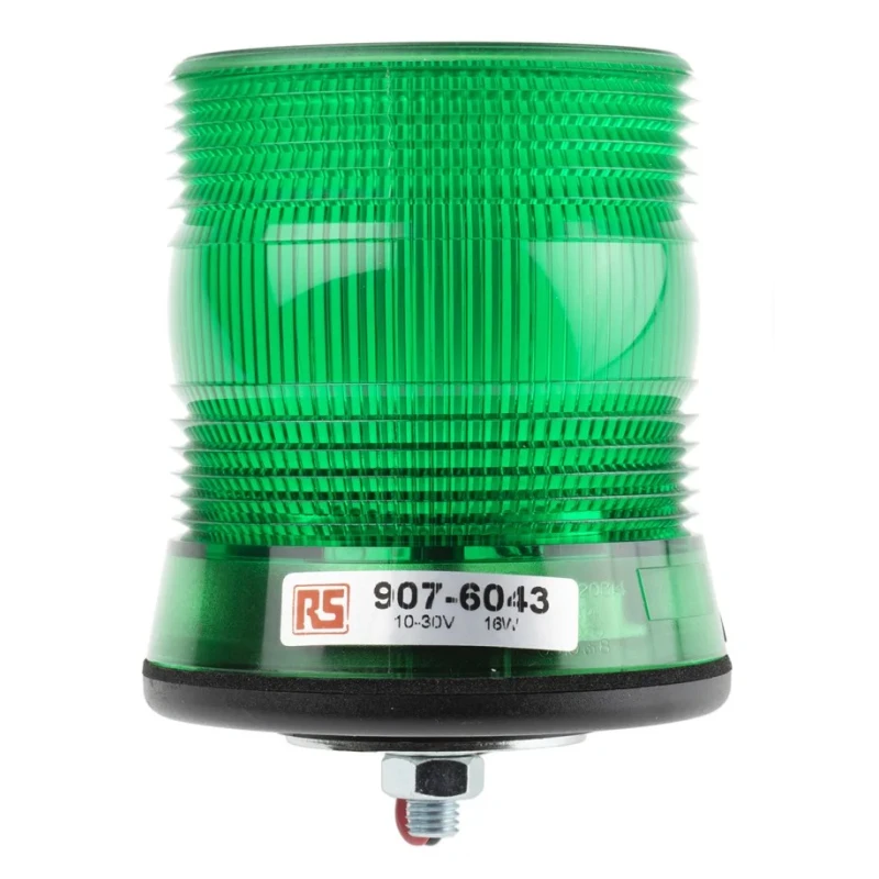 RS PRO Green Beacon 30V DC Flashing Magnetic Single Point DIN Rail Flexi DIN LED Bulb IP56 907-6043