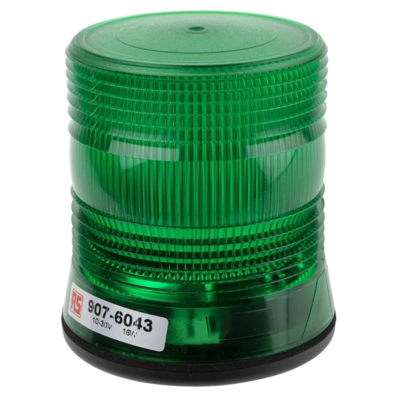 RS PRO Green Beacon 30V DC Flashing Magnetic Single Point DIN Rail Flexi DIN LED Bulb IP56 907-6043