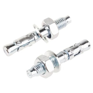 RS PRO Carbon Steel Zinc Plated Through Bolt Anchor M10 Thread Size 65 mm Length Passivated Zinc Plated 908-6961