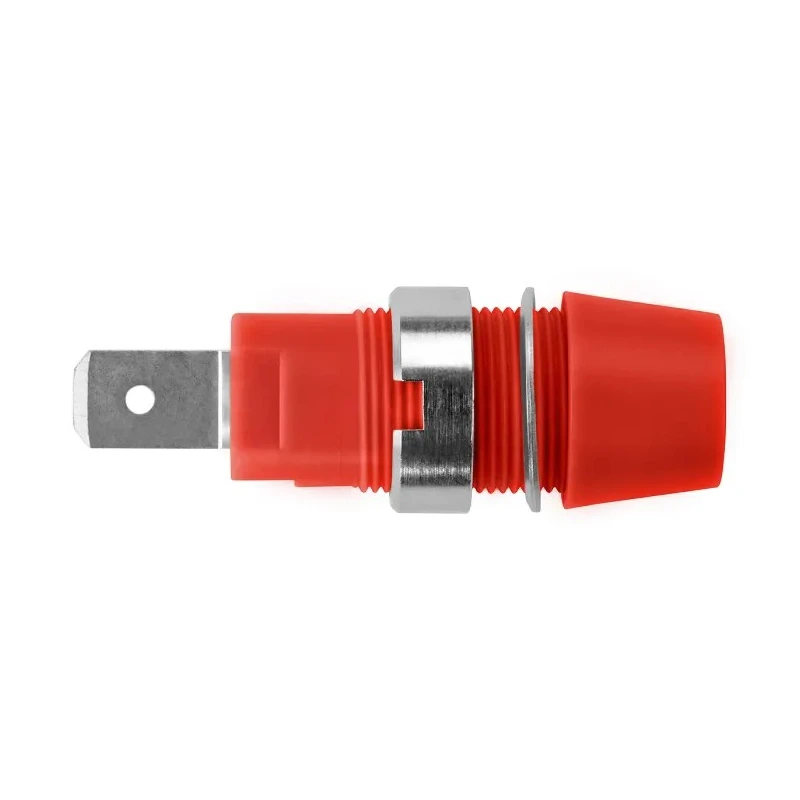 Schutzinger Red Female Banana Socket, 4 mm Connector, Tab Termination, 1kV, 32A, Nickel Plating SAB 7560 Ni / RT