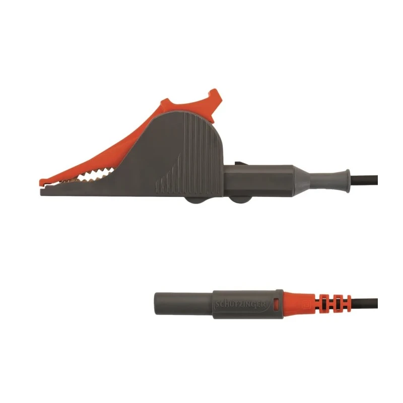 Schutzinger Kelvin Clip Red, Black, 10A, 70V, 30 mm Jaw Opening, Gold Plating KML 7852 Au / SAK / 150 / RT