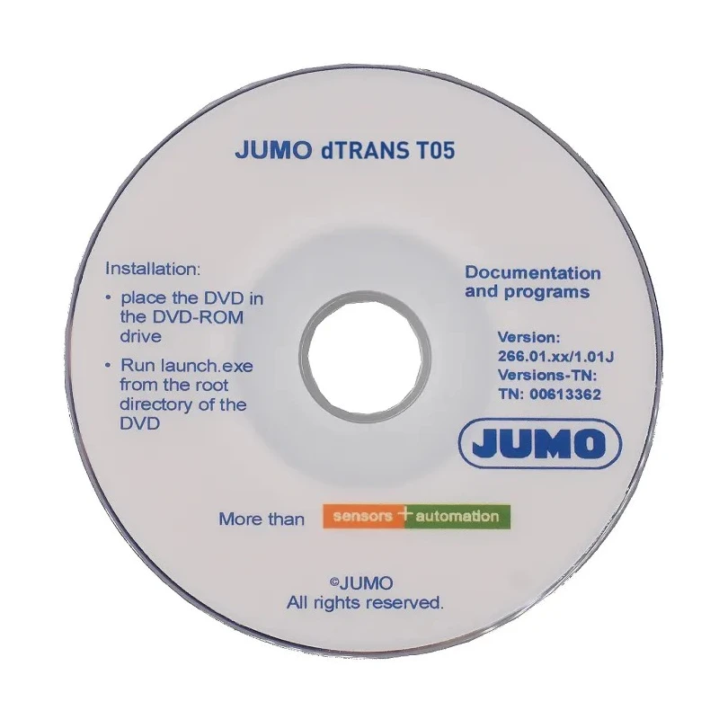 Jumo Software for Use with dTRANS T05 Programmable 2-Wire Transmitter 574959