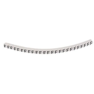 HellermannTyton HGDC Slide-On Cable Marker Black, Pre-printed "F", For 1 mm to 3 mm Cable Diameter 901-10543 909-2972-PVC