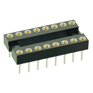 HARWIN 2.54 mm Pitch Vertical 32 Way Through Hole Standard Pin Open Frame DIL Socket 1A D2832-42