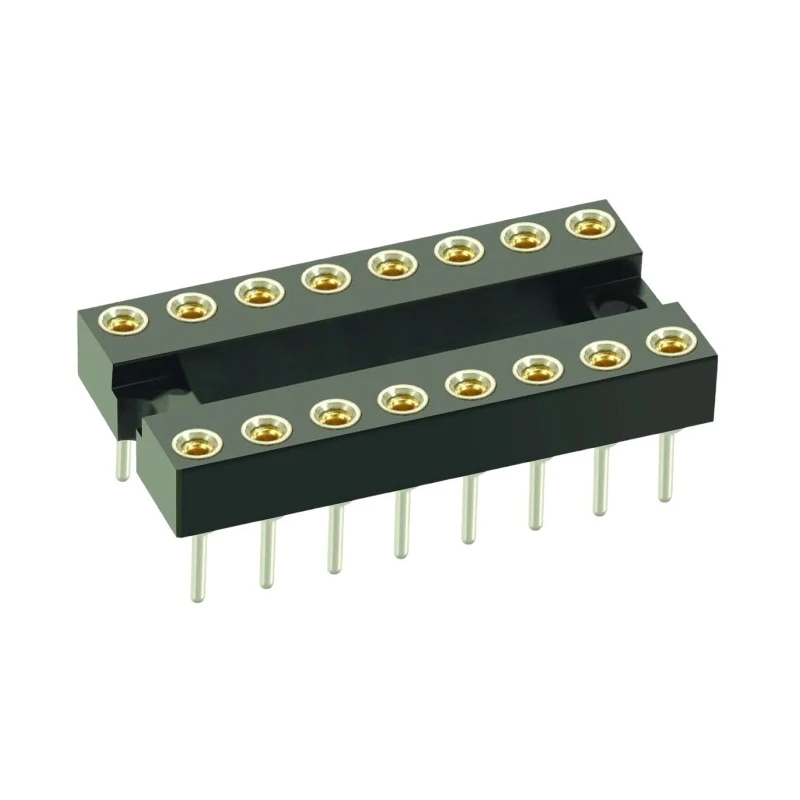 HARWIN 2.54 mm Pitch Vertical 32 Way Through Hole Standard Pin Open Frame DIL Socket 1A D2832-42