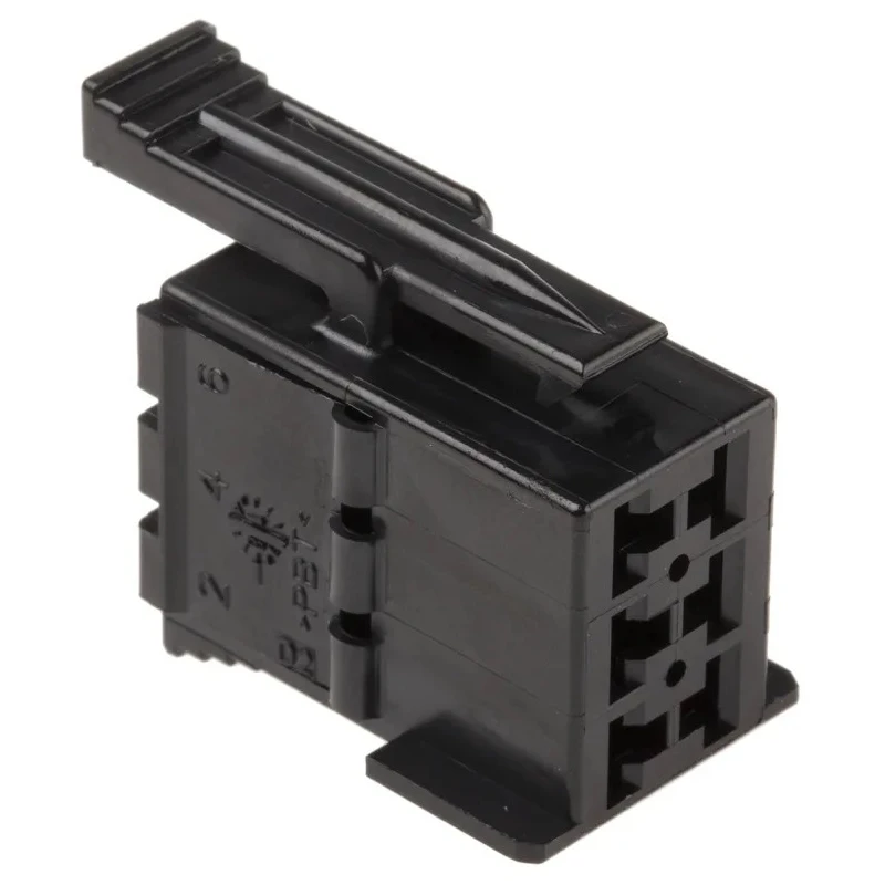 TE Connectivity Junior Power Timer Automotive Connector Female Black In-Line 6 Way Crimp Termination 929504-2
