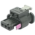 TE Connectivity MCON 1.2 Automotive Connector Female Black 3 Way Crimp Termination 1-1718644-1