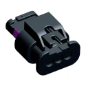 TE Connectivity MCON 1.2 Automotive Connector Female Black Plug-in 3 Way Crimp Termination 1-1670917-1