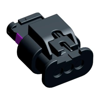 TE Connectivity MCON 1.2 Automotive Connector Female Black Plug-in 3 Way Crimp Termination 1-1670917-1
