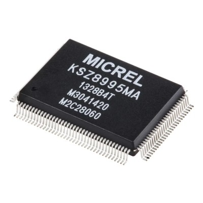 Microchip 128-Pin PQFP Ethernet Switch IC 1.8 V 100 Mbps 5 Ports SNI MDI MDC SPI EEPROM MII KSZ8995MA