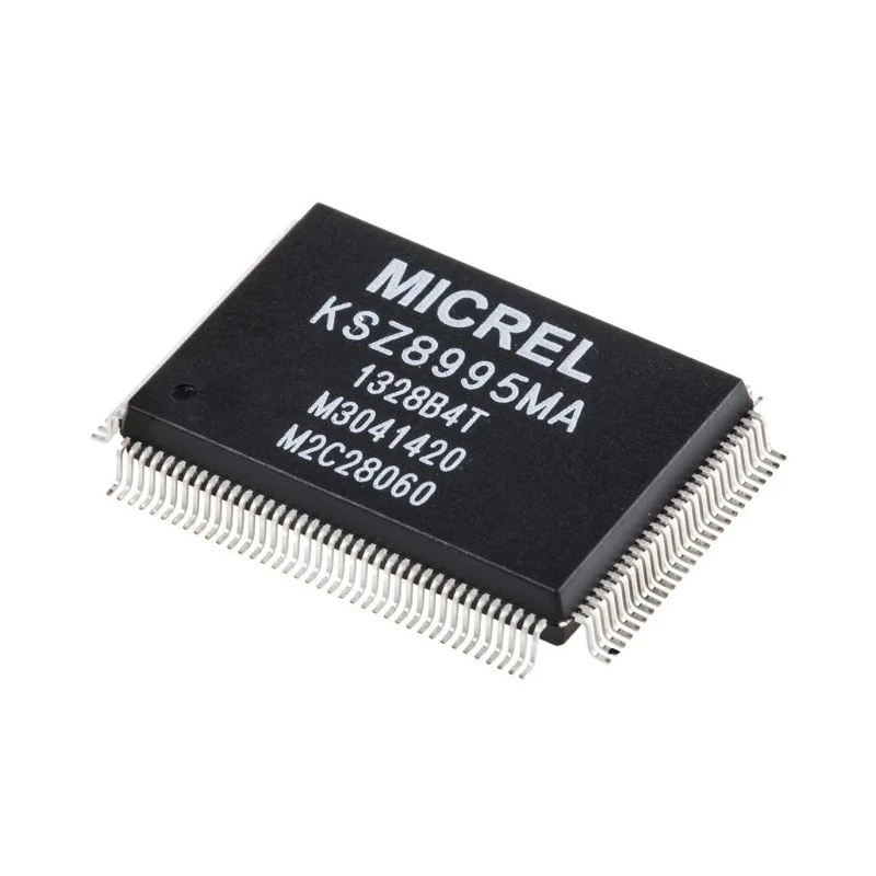 Microchip 128-Pin PQFP Ethernet Switch IC 1.8 V 100 Mbps 5 Ports SNI MDI MDC SPI EEPROM MII KSZ8995MA