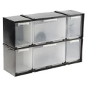 RS PRO Drawer Storage Unit 6 Plastic Black 208 mm x 325 mm x 90 mm 909-6996