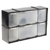 RS PRO Drawer Storage Unit 6 Plastic Black 208 mm x 325 mm x 90 mm 909-6996