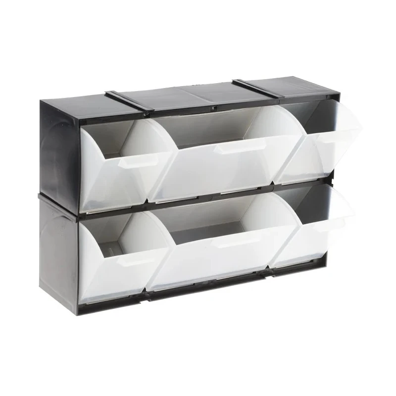 RS PRO Drawer Storage Unit 6 Plastic Black 208 mm x 325 mm x 90 mm 909-6996