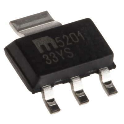 Microchip Low Dropout Voltage Regulator 3.3 V 200mA 26 V Maximum Input Voltage SOT-223 4-Pin MIC5201-3.3YS-TR