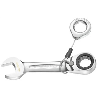 Facom Combination Ratchet Spanner Satin Chrome Height Safe 12 mm, 106mm Overall Length 467S.12SLS
