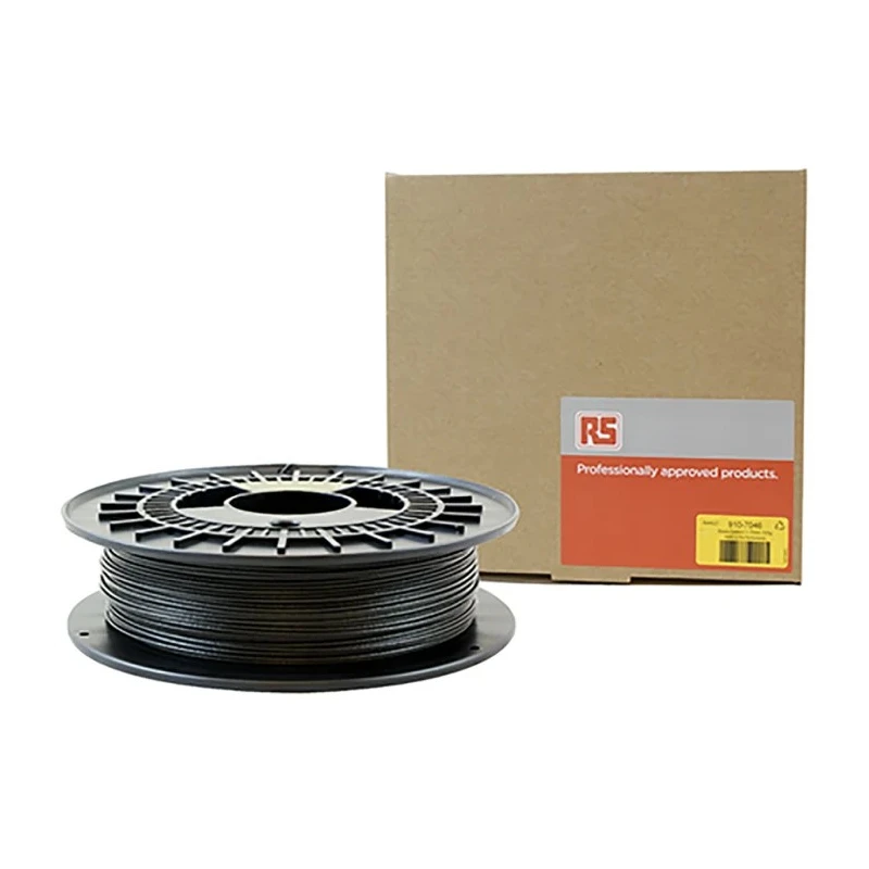 RS PRO 1.75 mm Black Carbon-P 3D Printer Filament, Composite PETG, 300 g, 235°C Printing Temperature 910-7046
