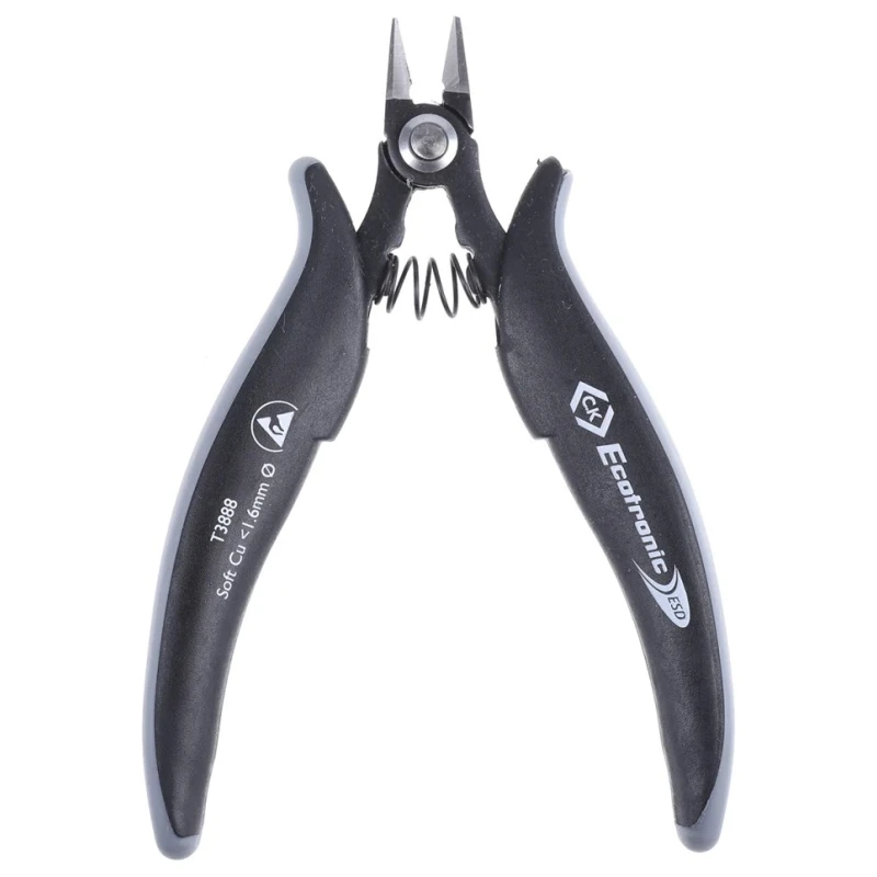 CK Extra Full Flush ESD Safe Side Cutter with 15mm Jaw Width, 135mm Overall Length, Special Tool Steel Blade T3888