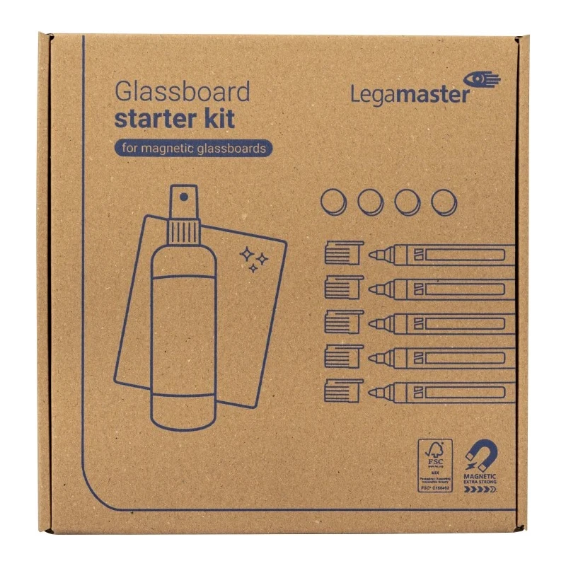 Legamaster White Board Accessory Kit including Microfibre Cloth, TZ 7 Cleaning Spray, Superstrong Magnets, and 867457000