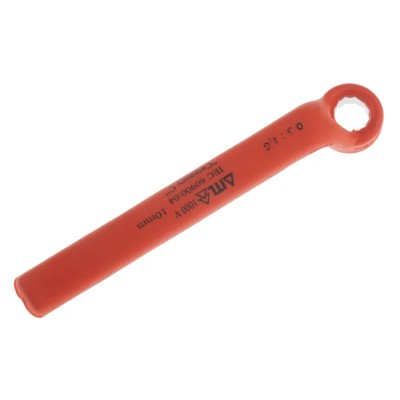ITL Insulated Tools Ltd Offset Ring Spanner 10 mm, 95mm Overall Length Chrome Vanadium Steel Insulated VDE/1000V