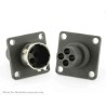 Souriau Sunbank by Eaton Circular Connector 4 Contacts Flange Plug Male IP65 Standard UTG0104PH