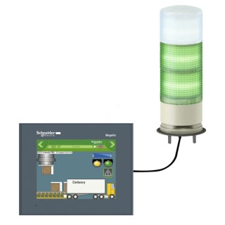 Schneider Electric Harmony XVG Series Clear Signal Tower Buzzer, 3 Lights, 5V Base Mount XVGU3SWV