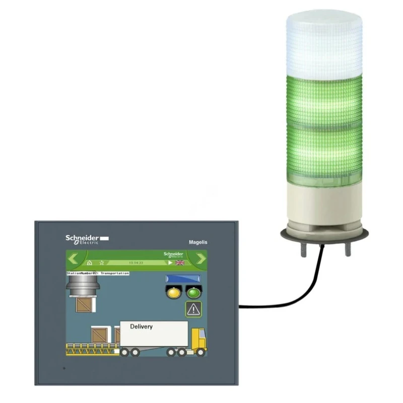 Schneider Electric Harmony XVG Series Clear Signal Tower Buzzer, 3 Lights, 5V Base Mount XVGU3SWV